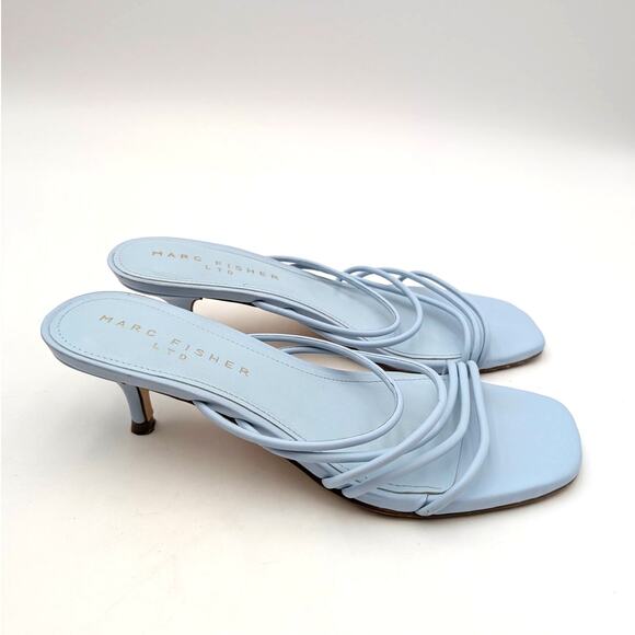 Marc Fisher Banna Strappy Sandals Women's Light Blue Leather Size US7.5M EU38 - Picture 3 of 12